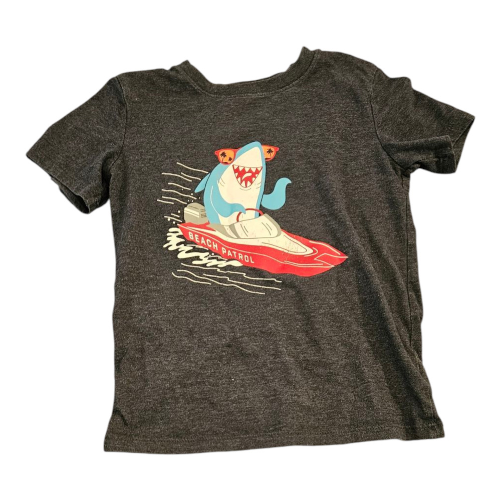 Cat & Jack 5T Gray Shark Prink Short Sleeve T-Shirt